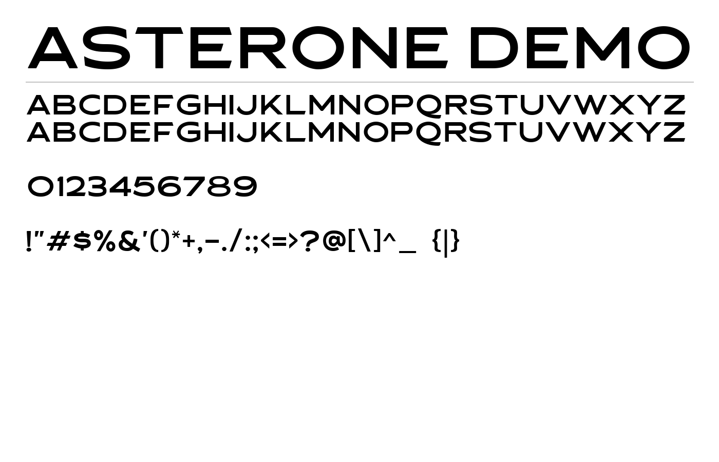 Asterone DEMO Font preview