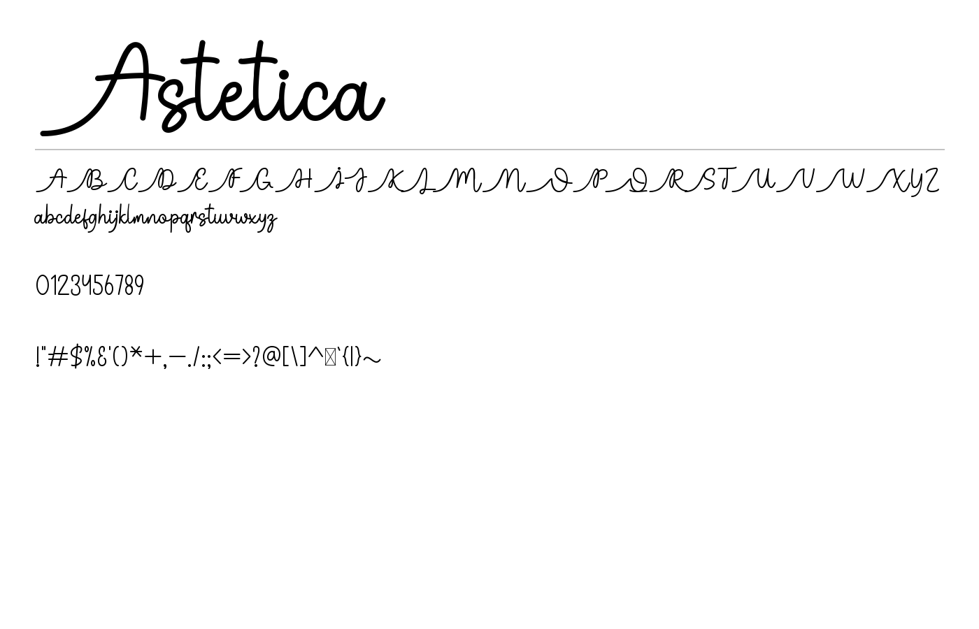 Astetica Font preview
