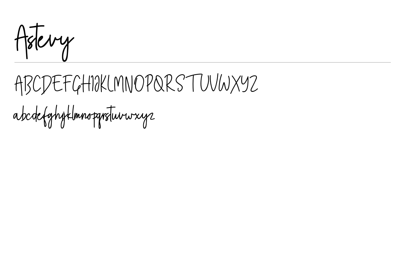 Astevy Font preview