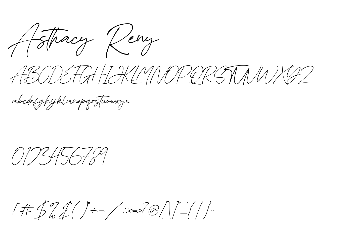 Asthacy Reny Font preview