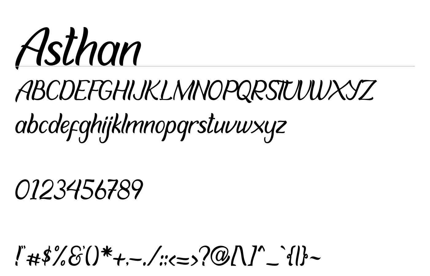 Asthan Font preview