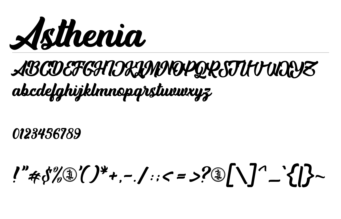 Asthenia Font preview