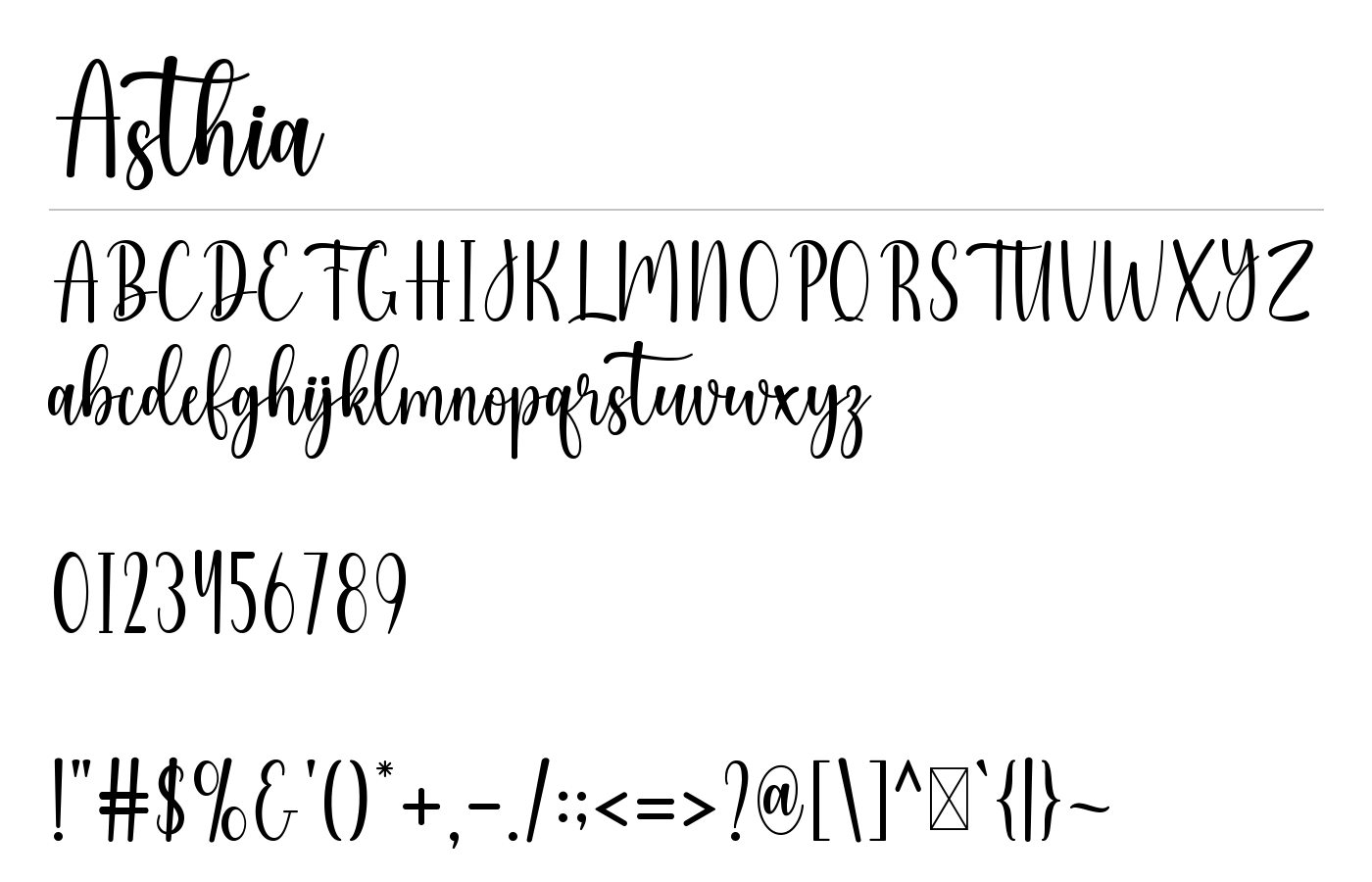 Asthia Font preview