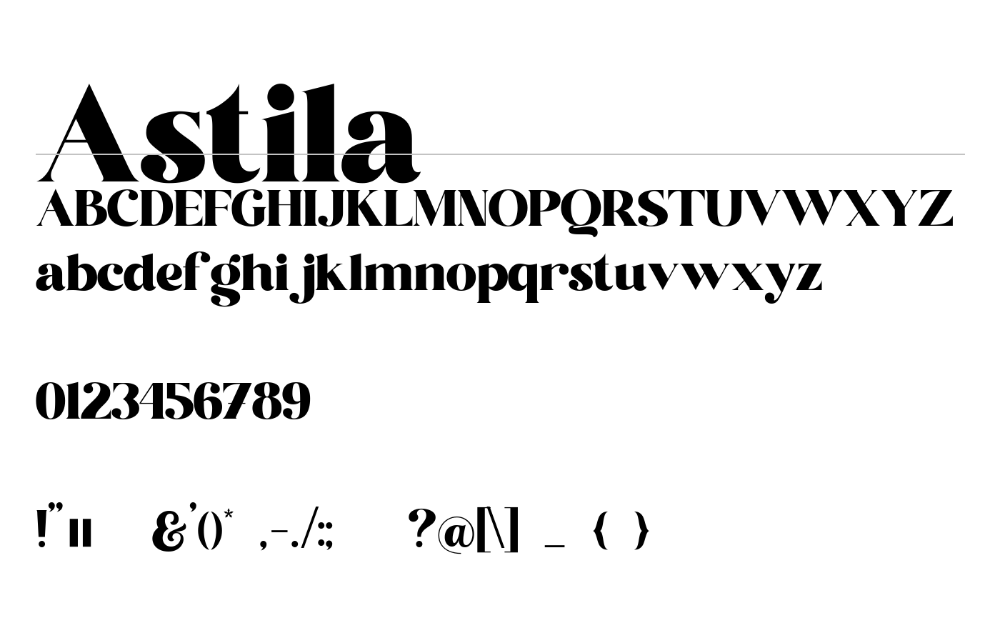 Astila Font preview