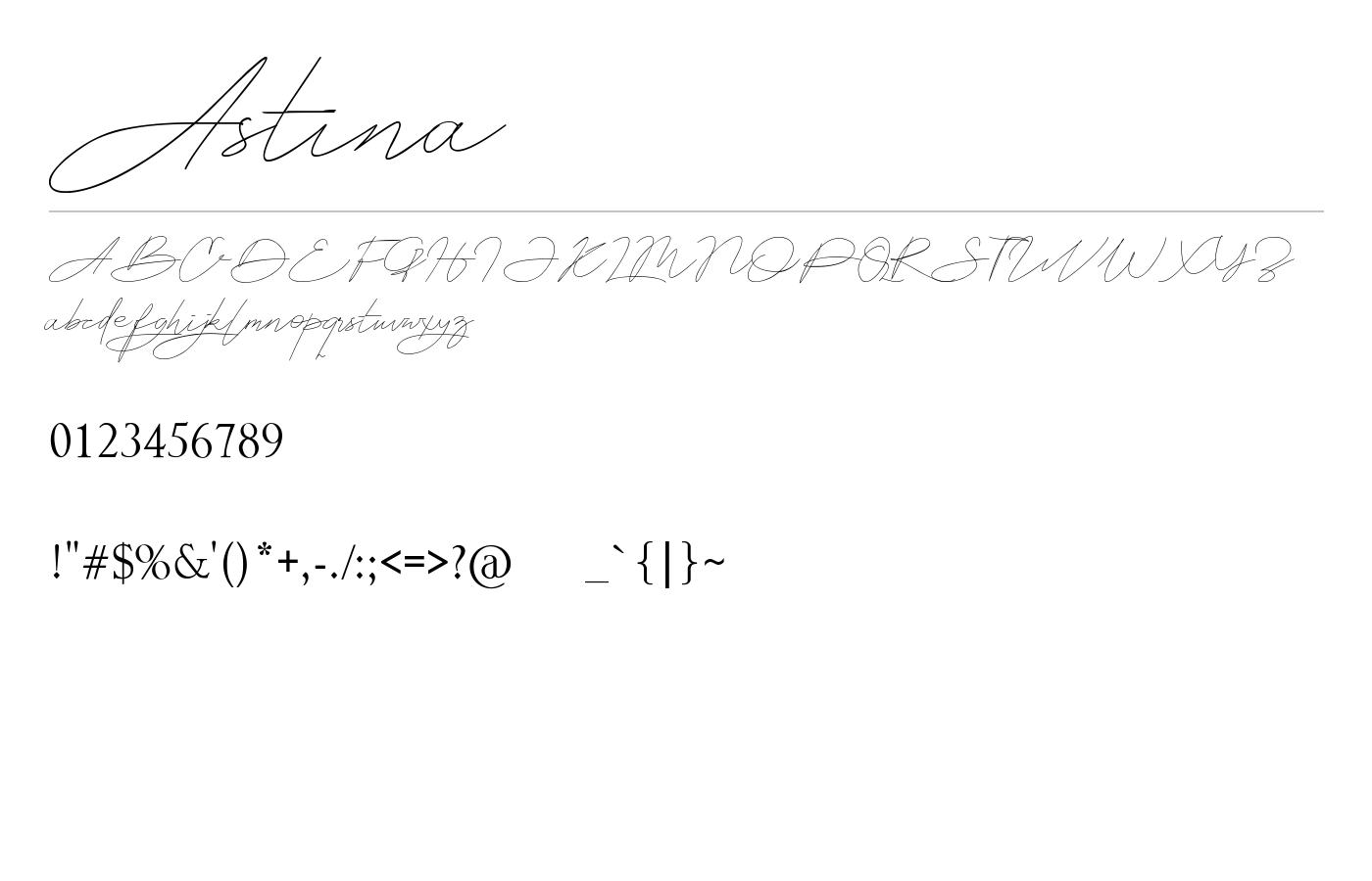 Astina Font preview