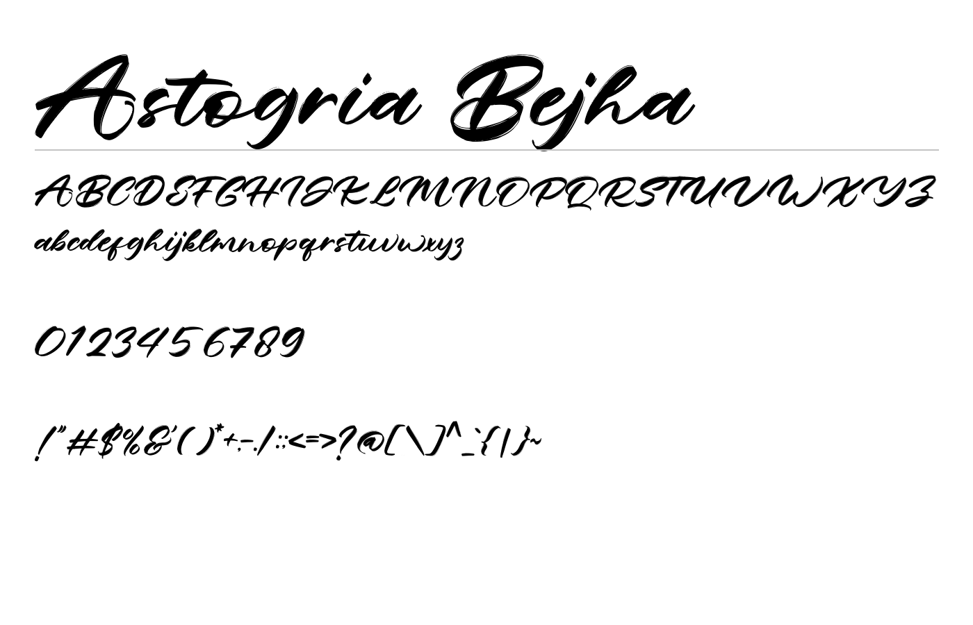 Astogria Bejha Font preview