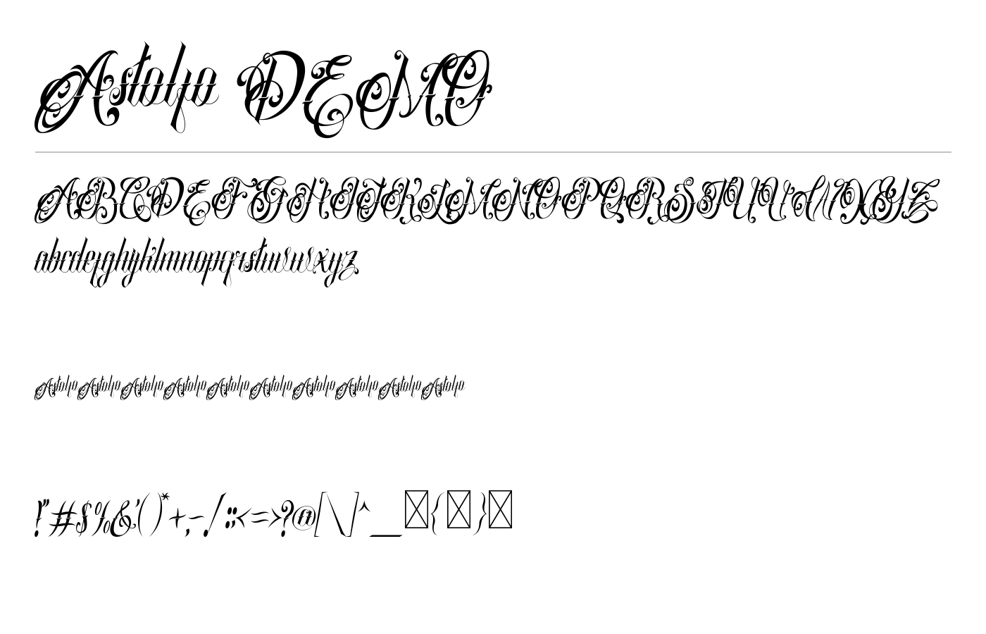 Astolfo DEMO Font preview