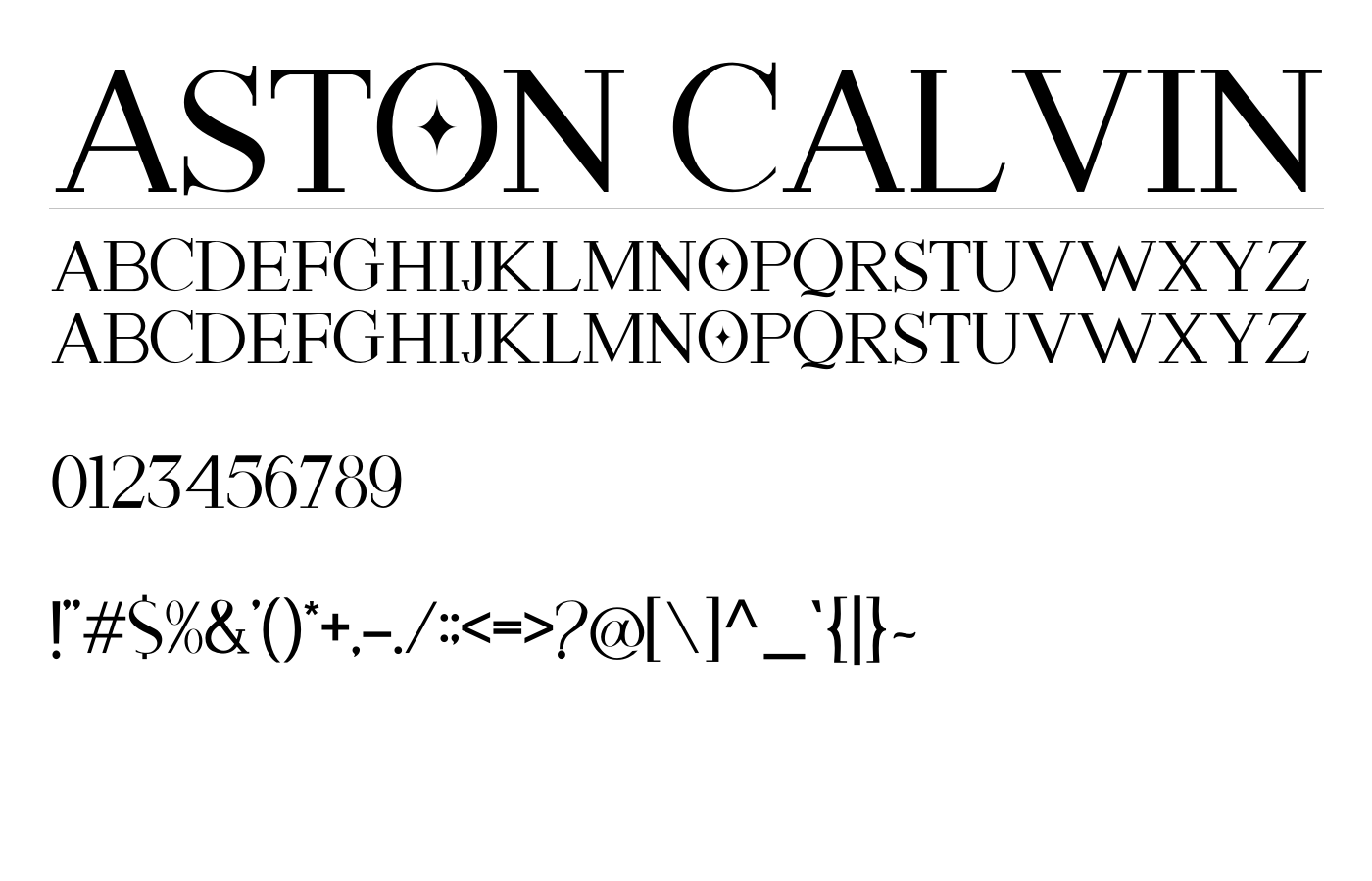 ASTON CALVIN Font preview