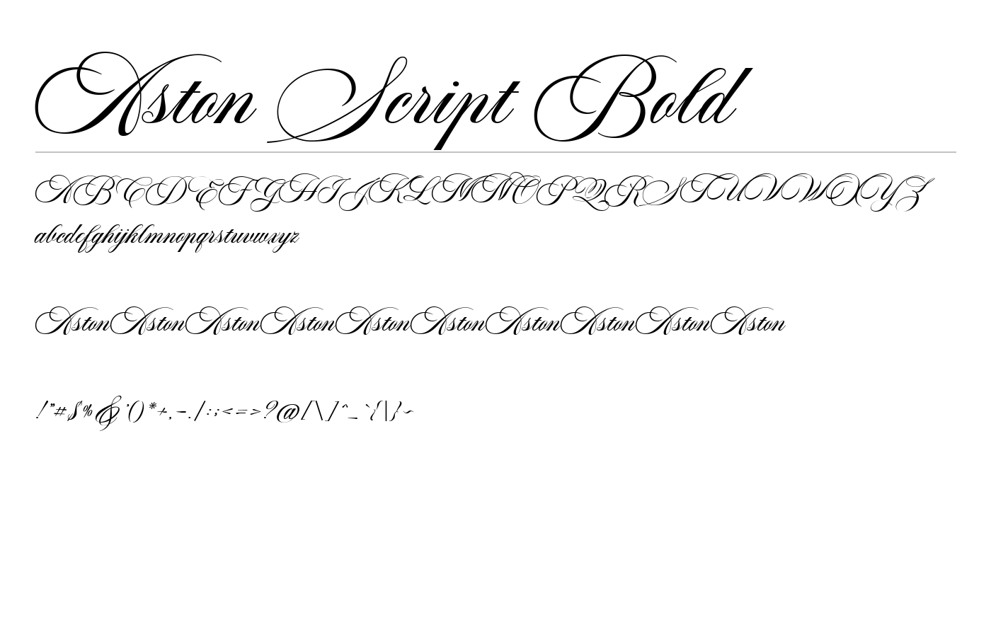Aston Script Bold Font preview