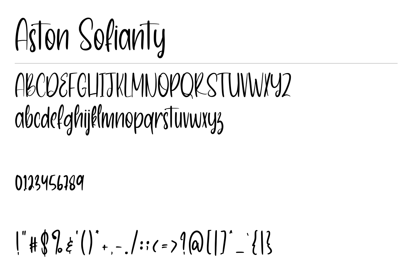 Aston Sofianty Font preview