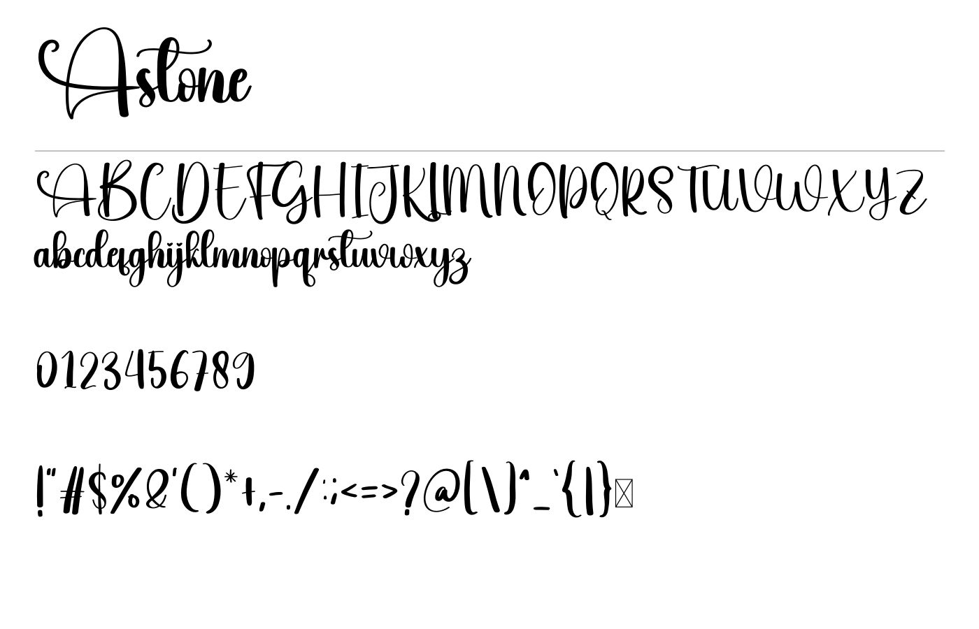 Astone Font preview