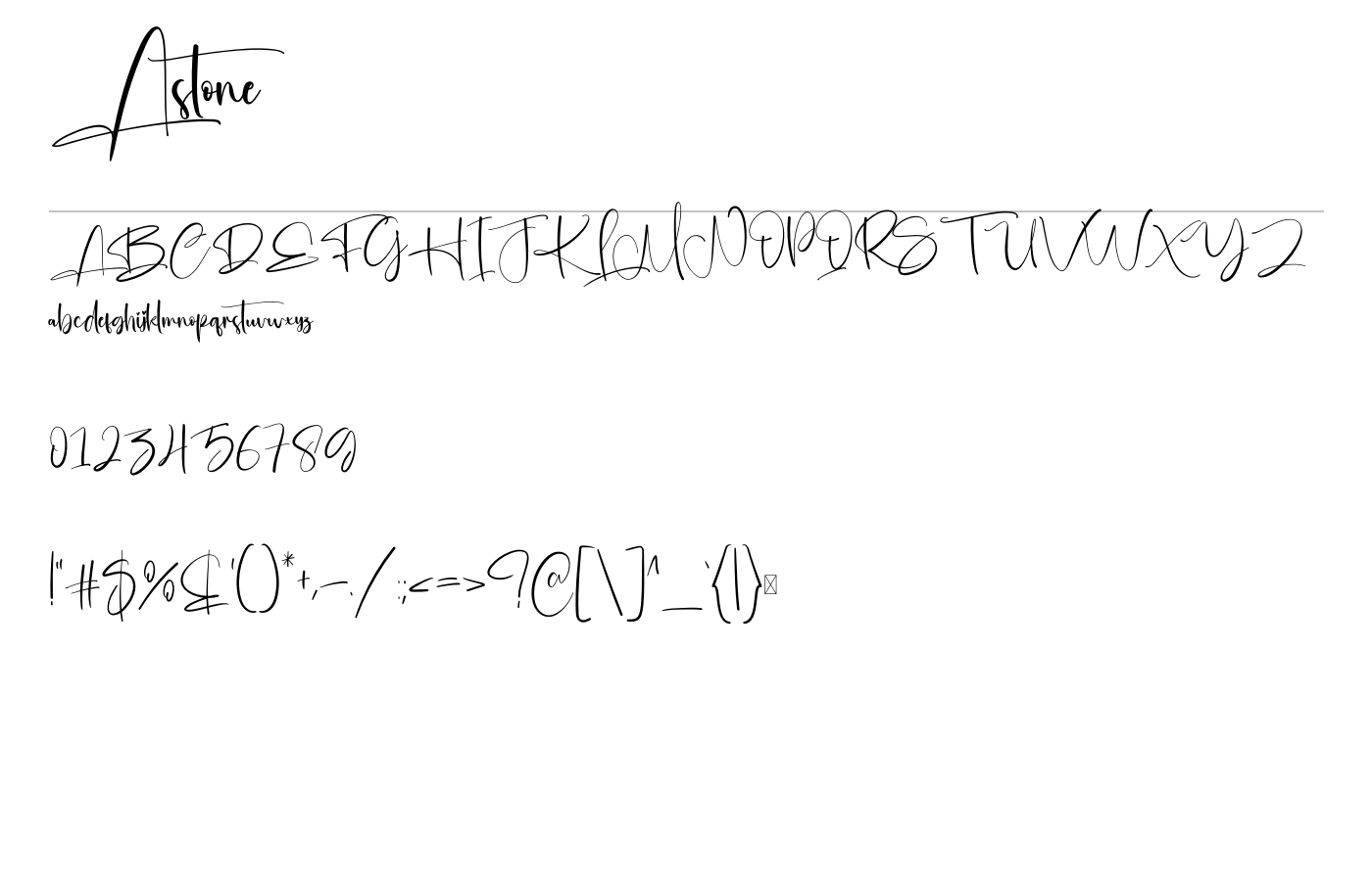 Astone Font preview