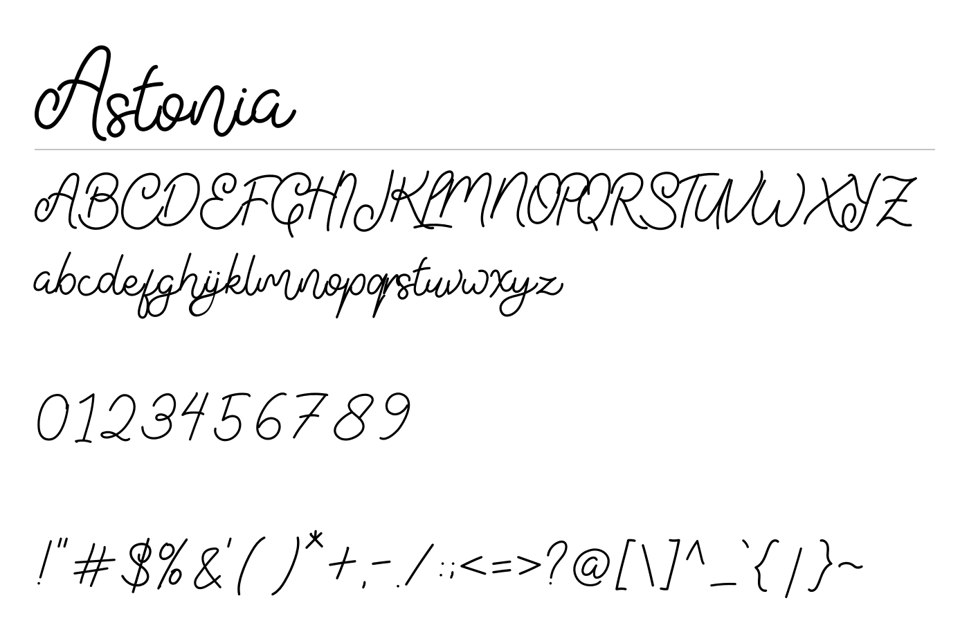 Astonia Font preview