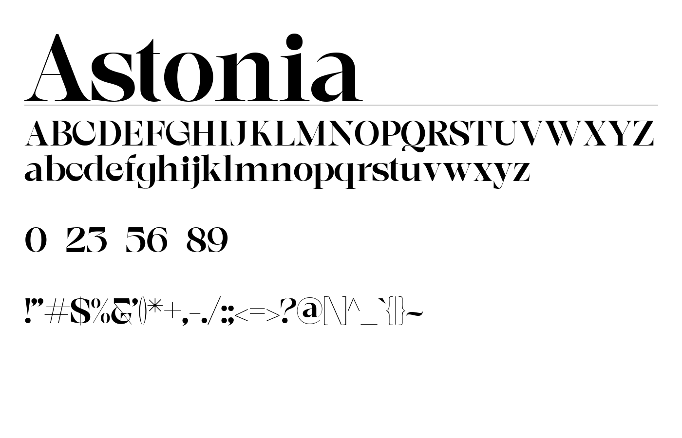 Astonia Font preview