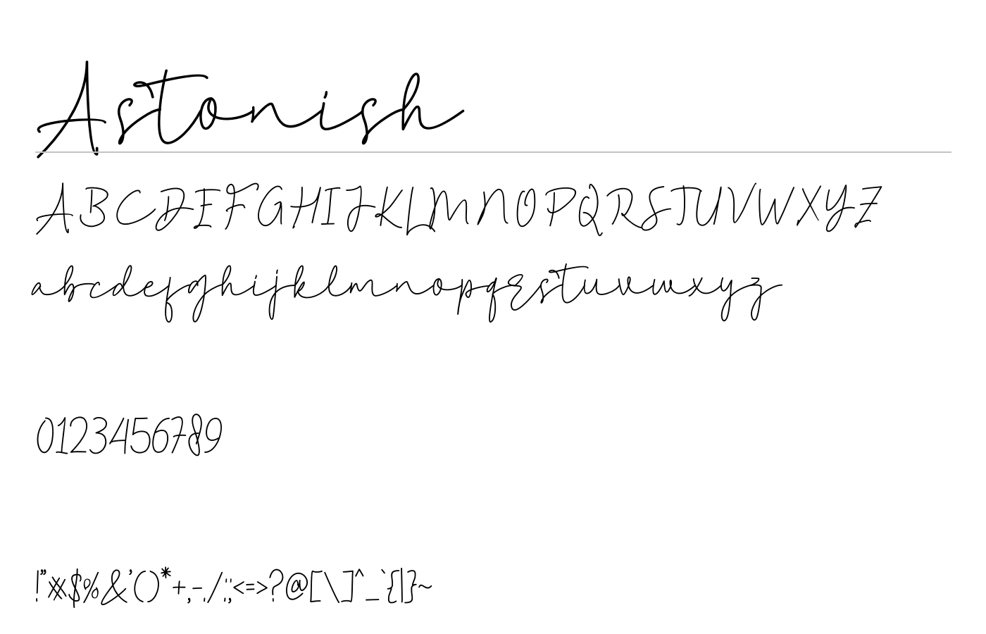 Astonish Font preview