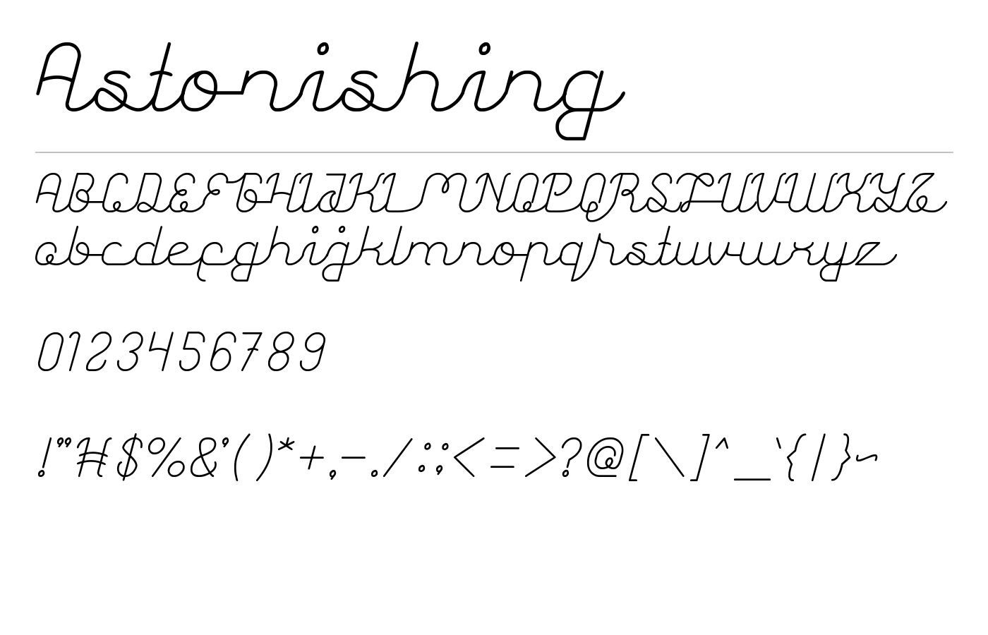 Astonishing Font preview