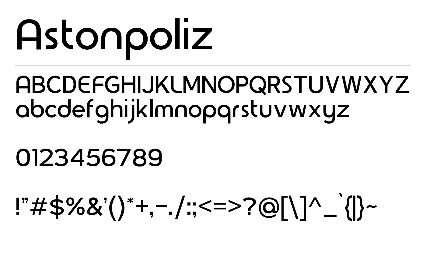 Astonpoliz Font preview
