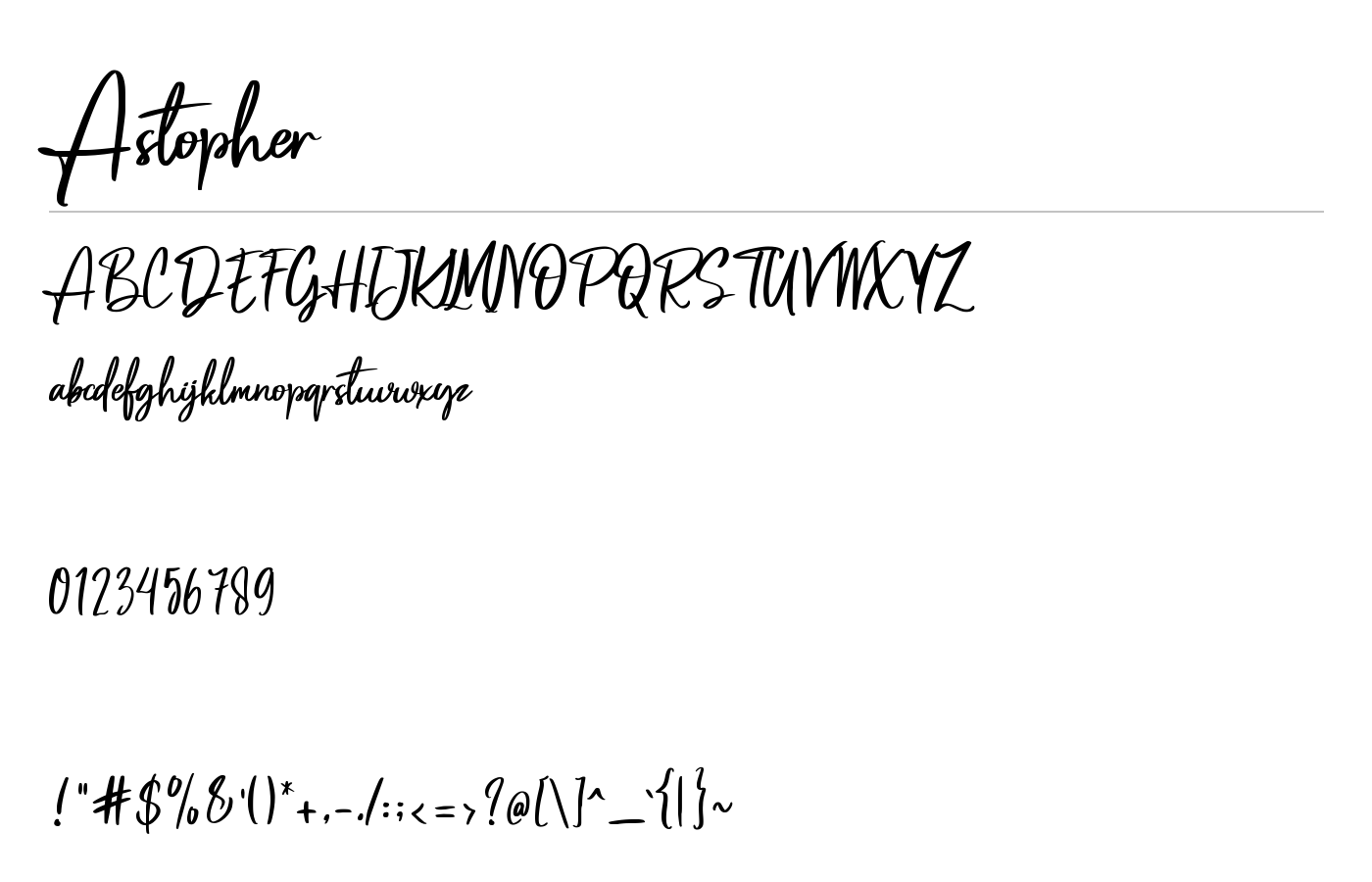Astopher Font preview