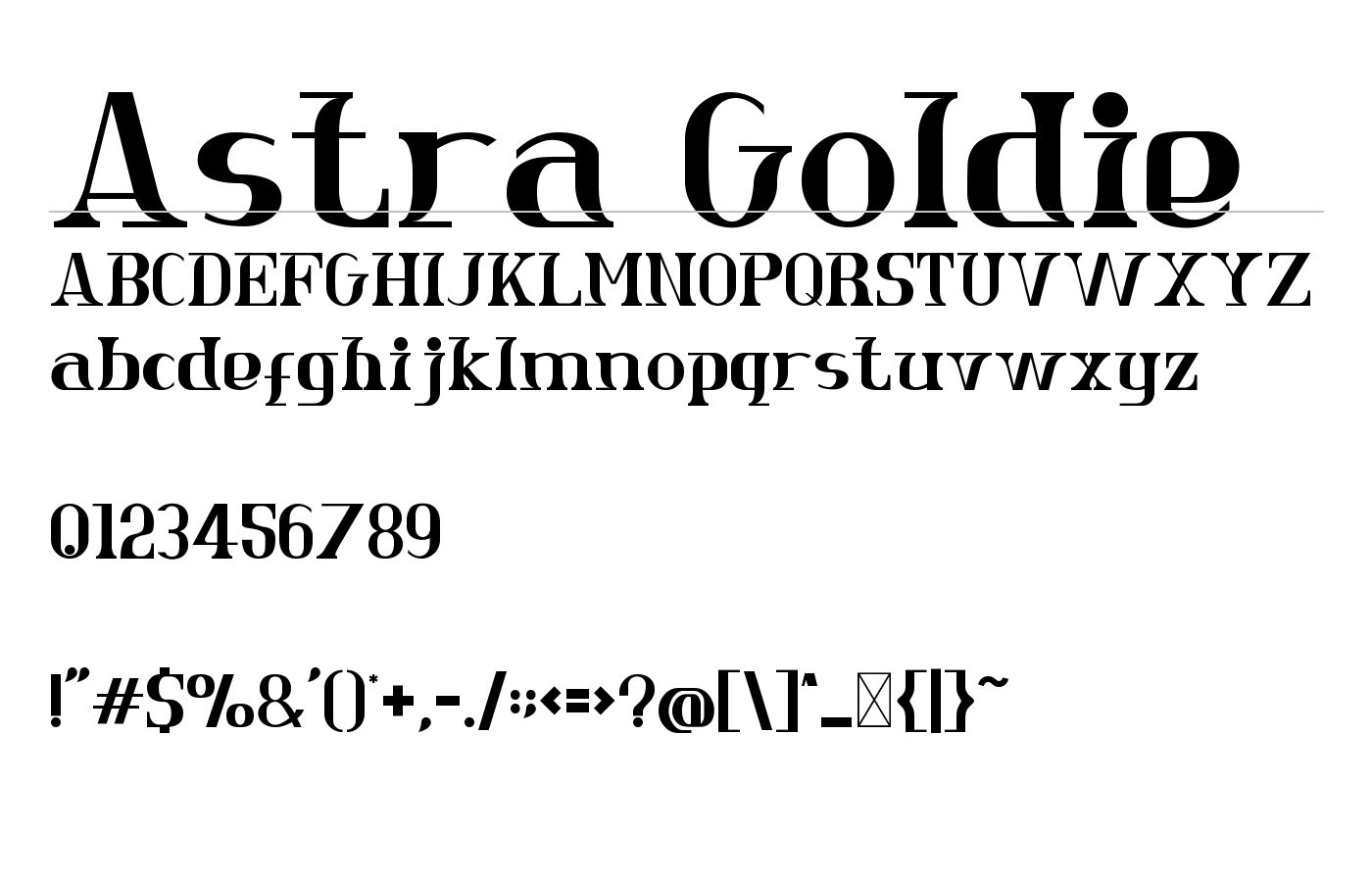 Astra Goldie Font preview