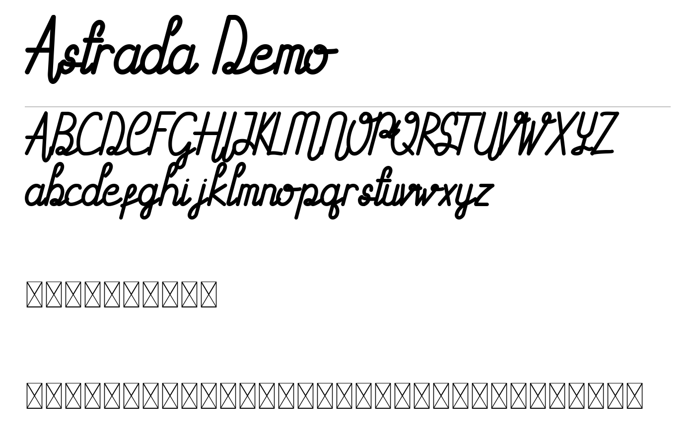 Astrada Demo Font preview