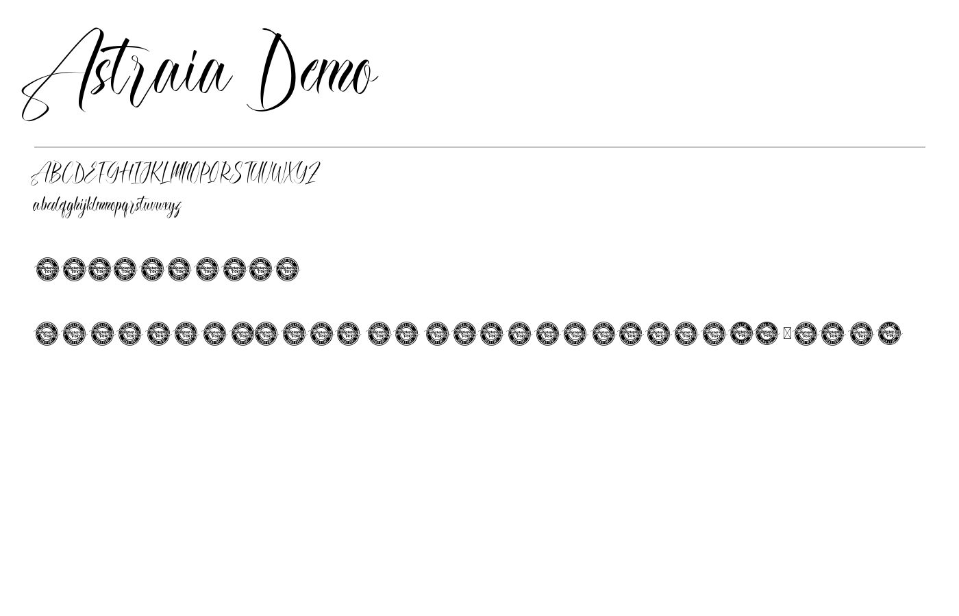 Astraia Demo Font preview