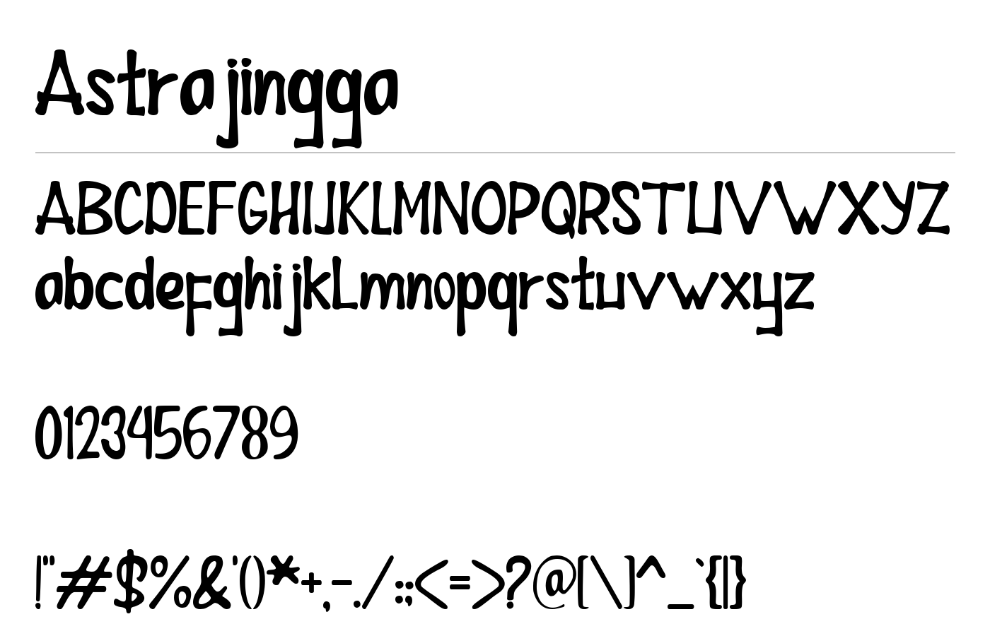 Astrajingga Font preview