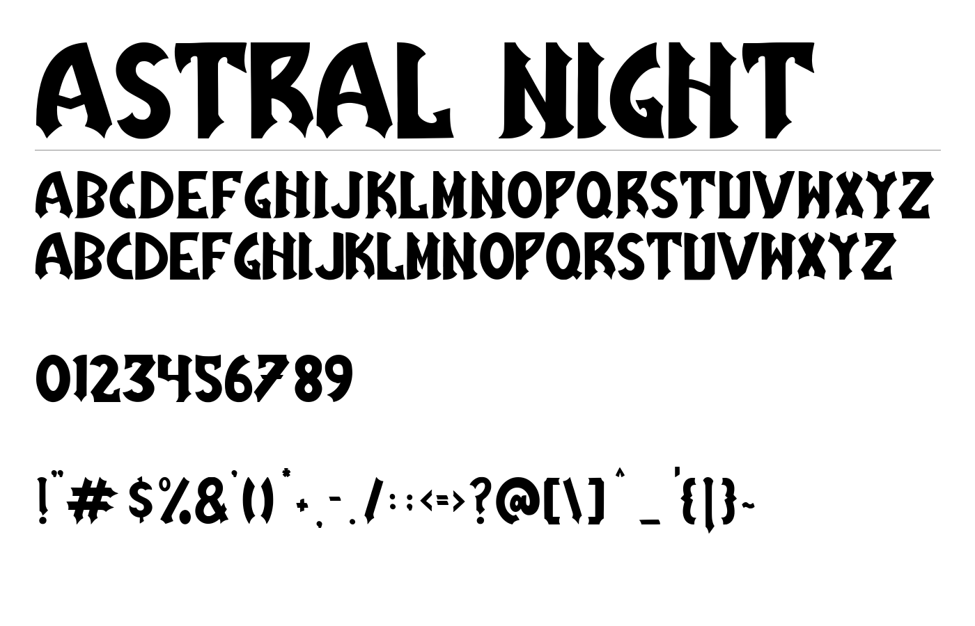 Astral Night Font preview