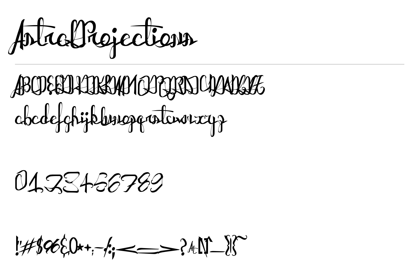 AstralProjections Font preview