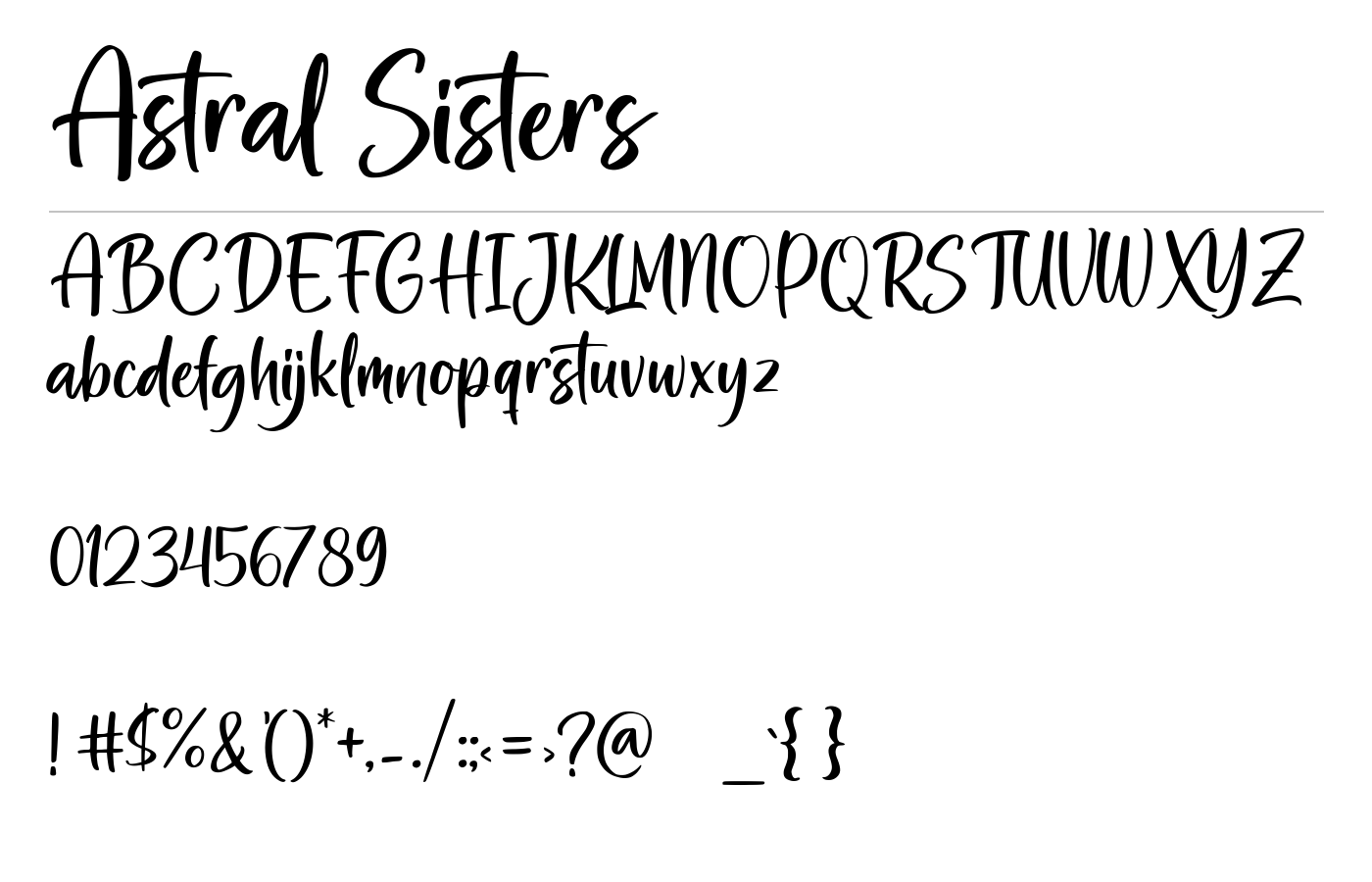 Astral Sisters Font preview