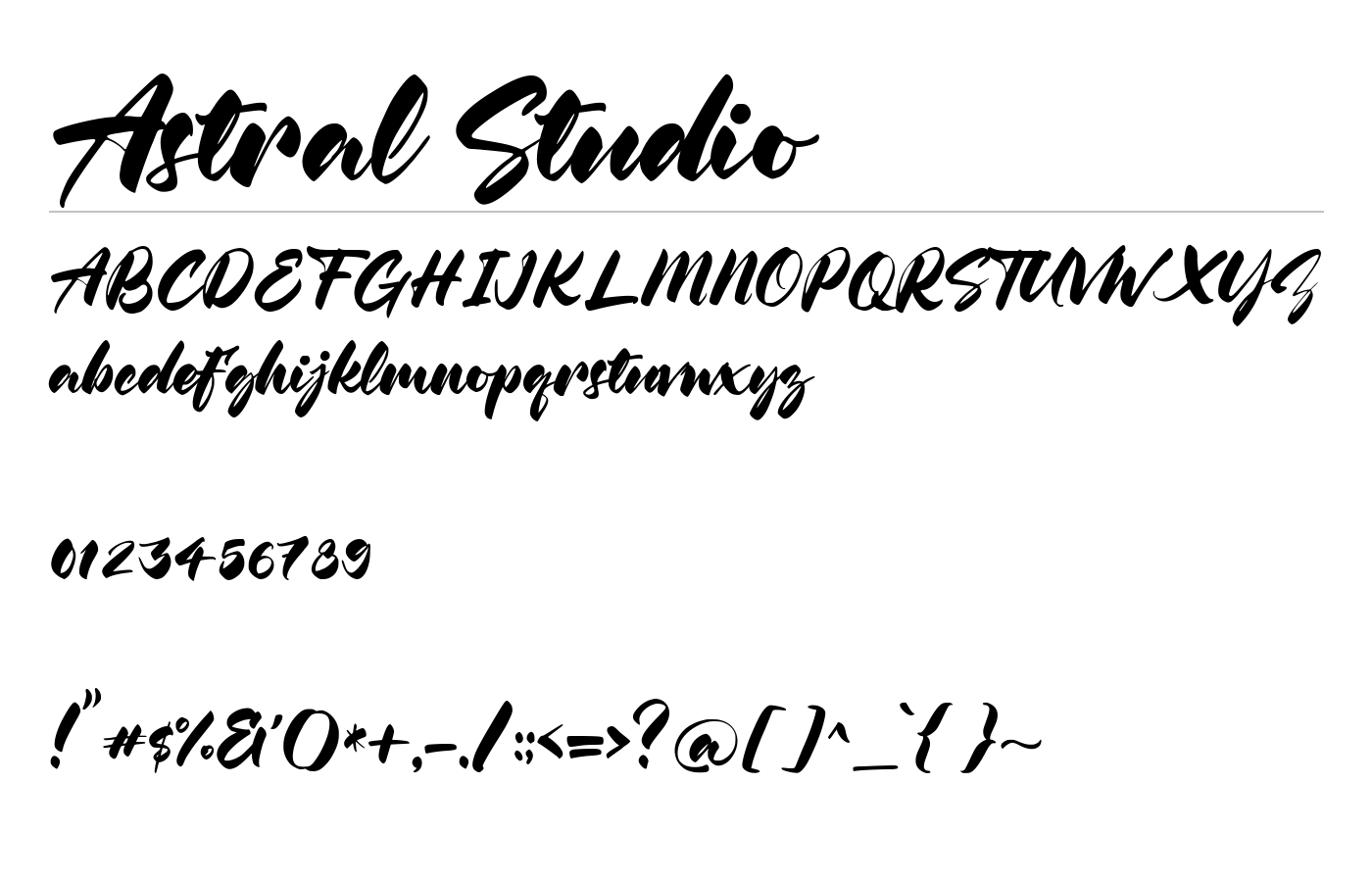 Astral Studio Font preview