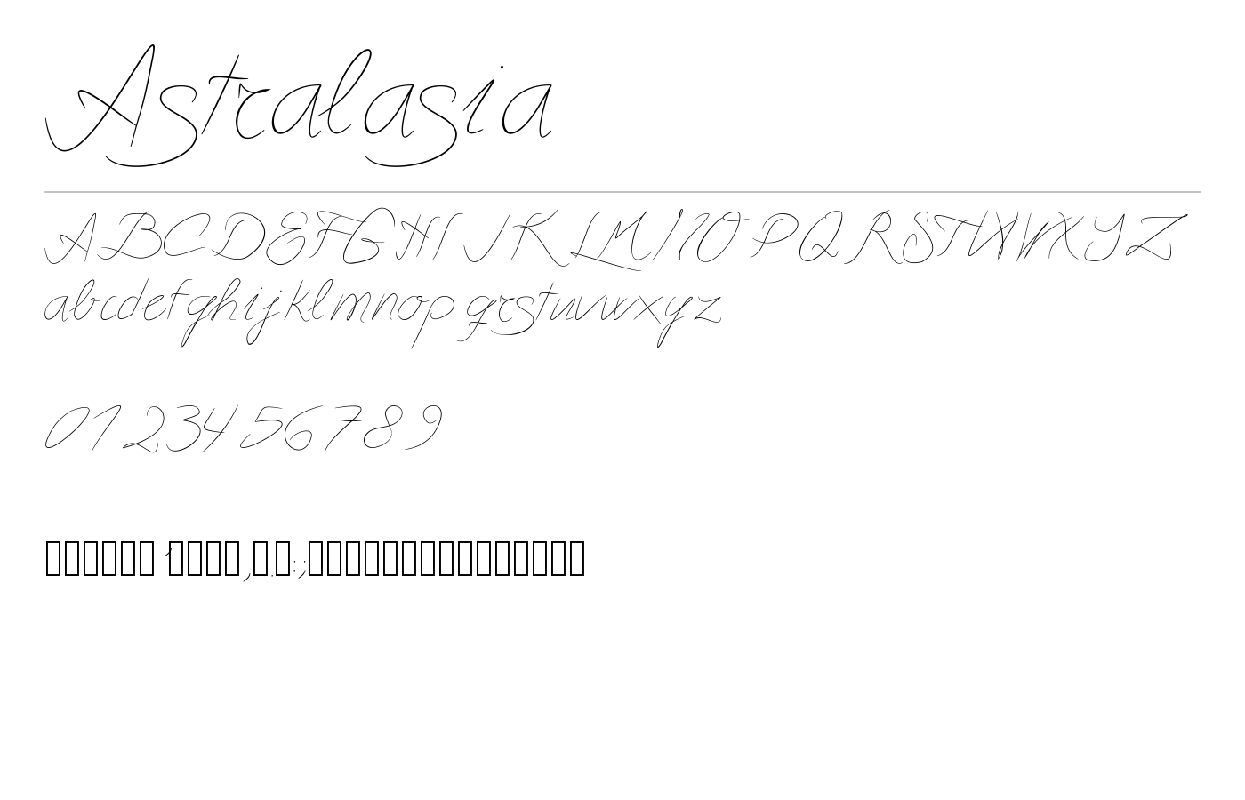 Astralasia Font preview