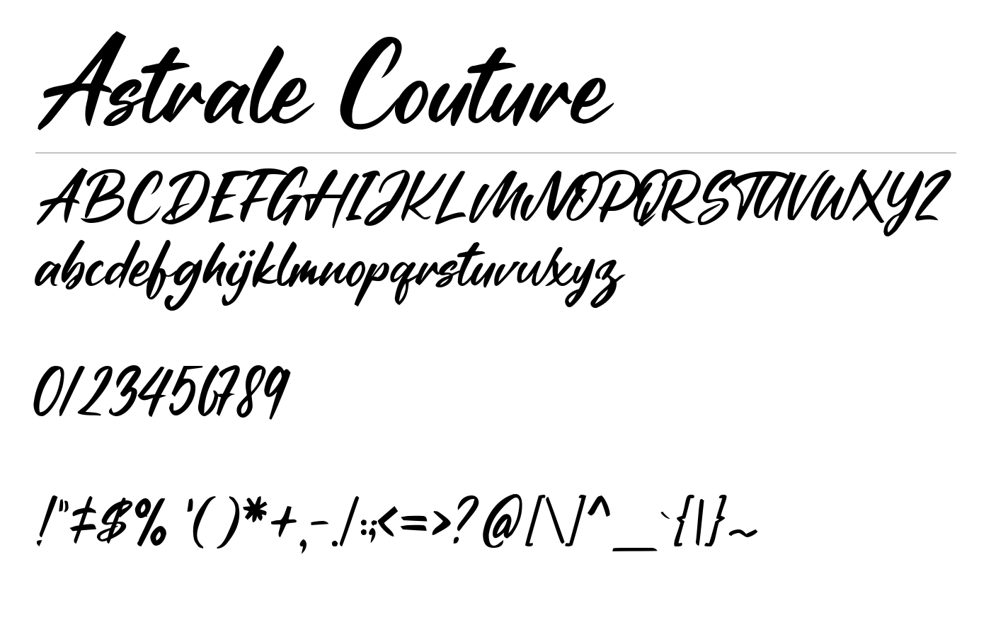 Astrale Couture Font preview