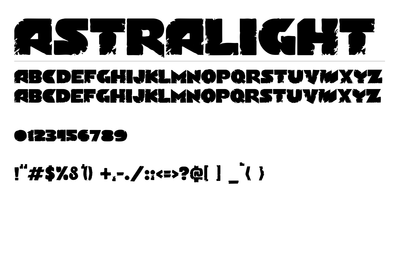 Astralight Font preview