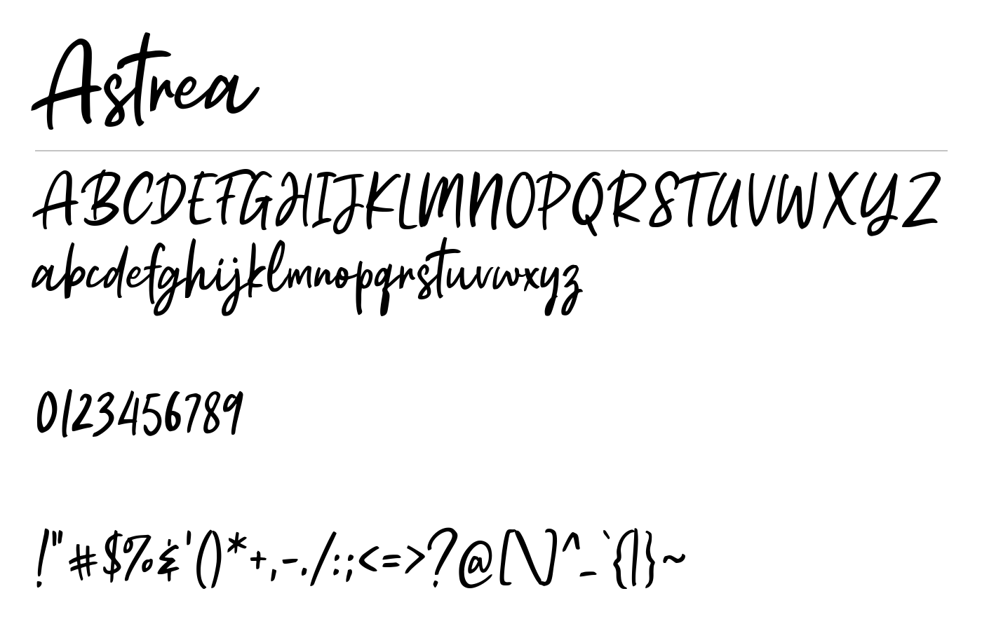 Astrea Font preview
