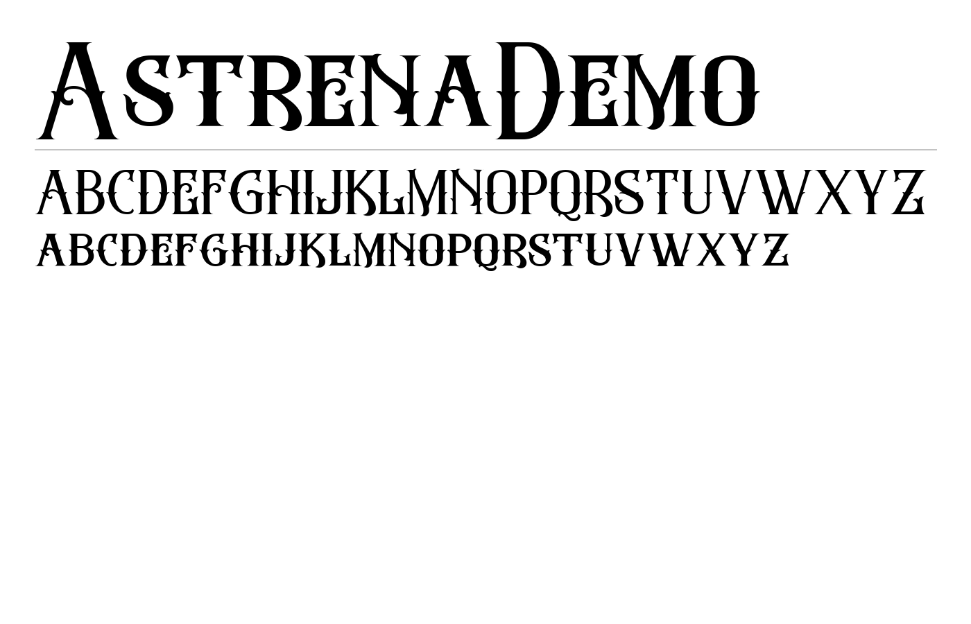 AstrenaDemo Font preview