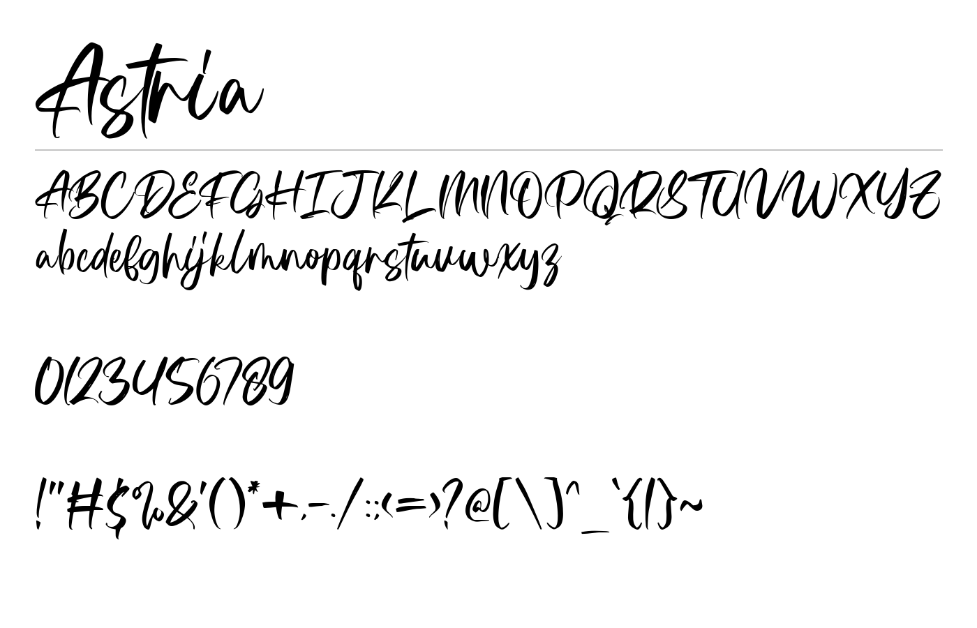 Astria Font preview