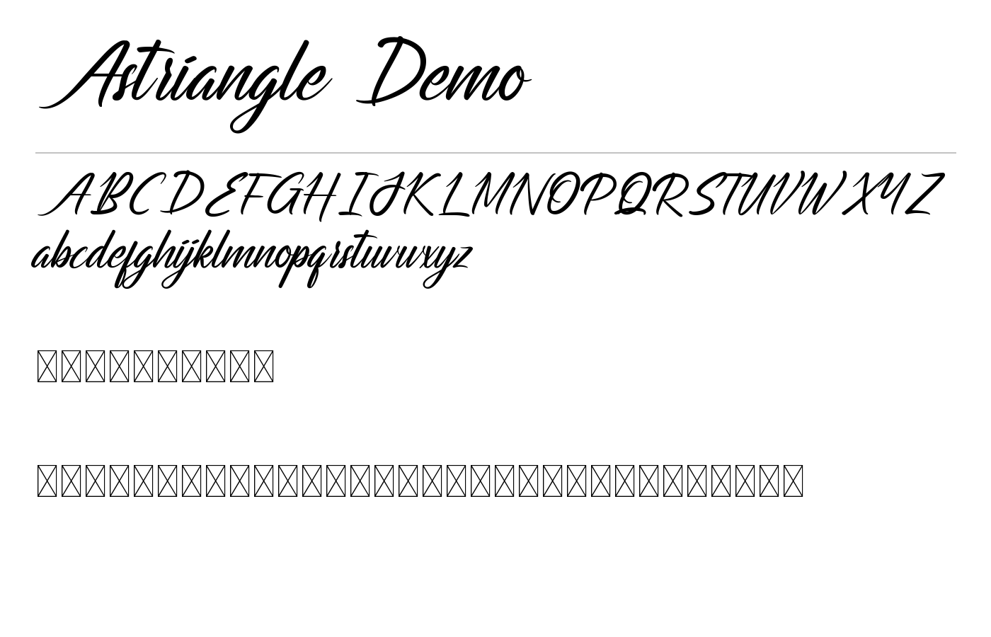 Astriangle Demo Font preview