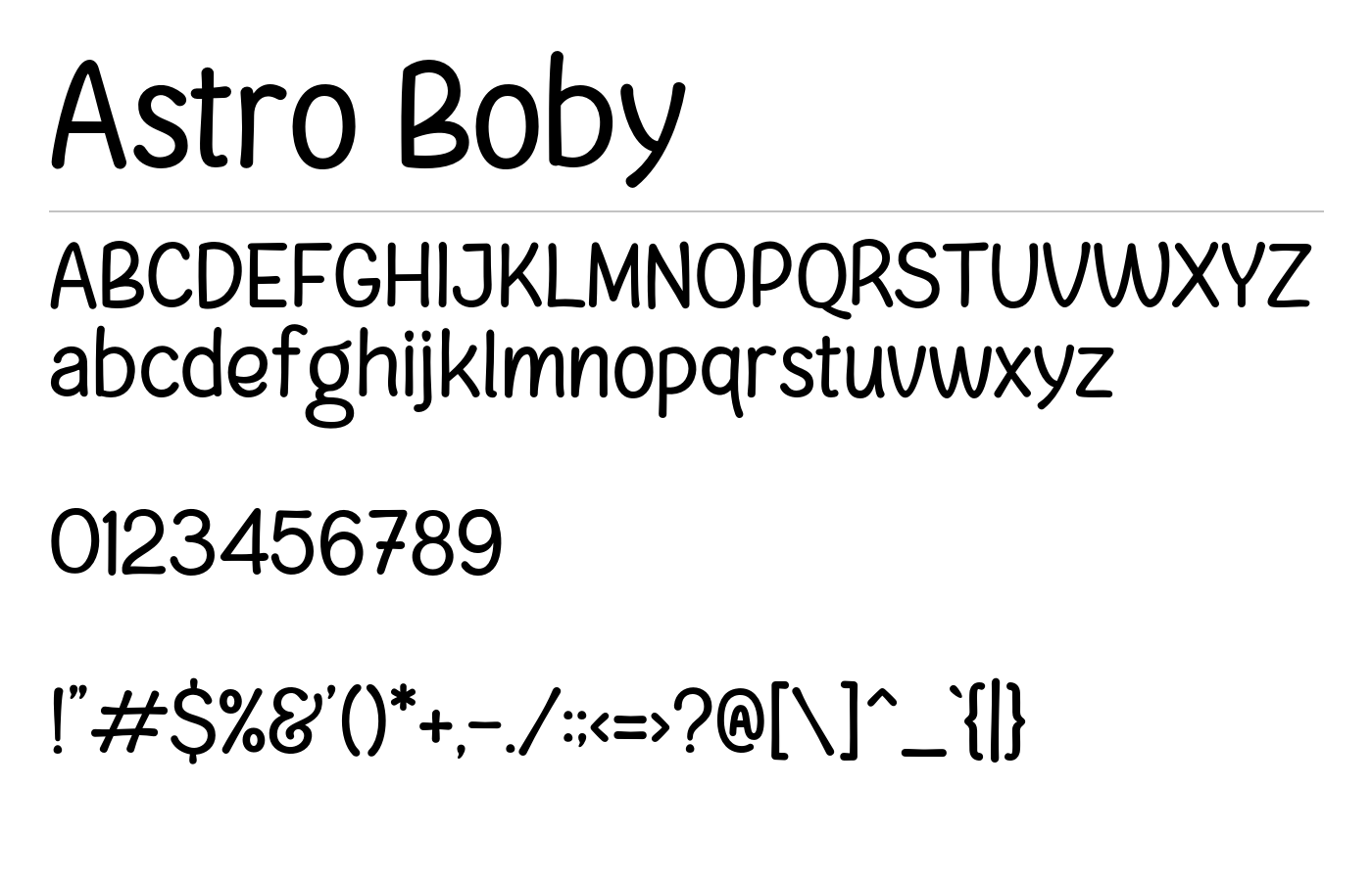 Astro Boby Font preview