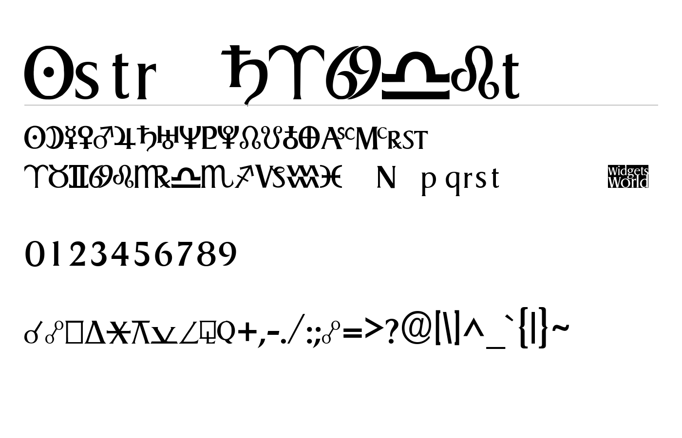 AstroGadget Font preview