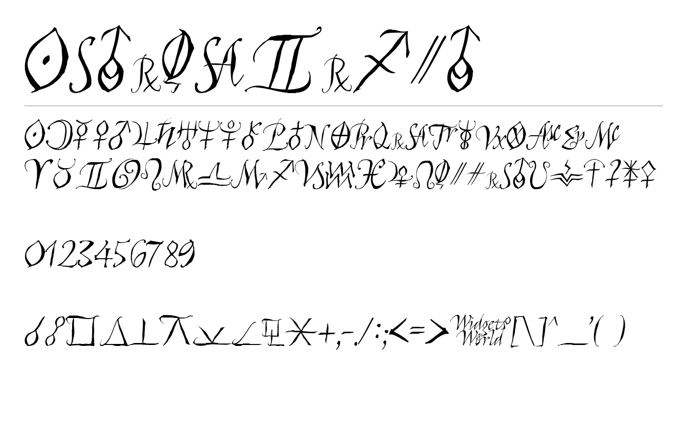 AstroScript Font preview