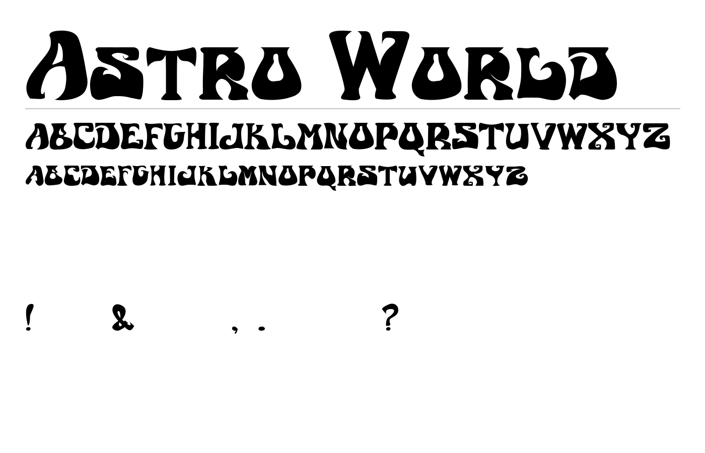 Astro World Font preview