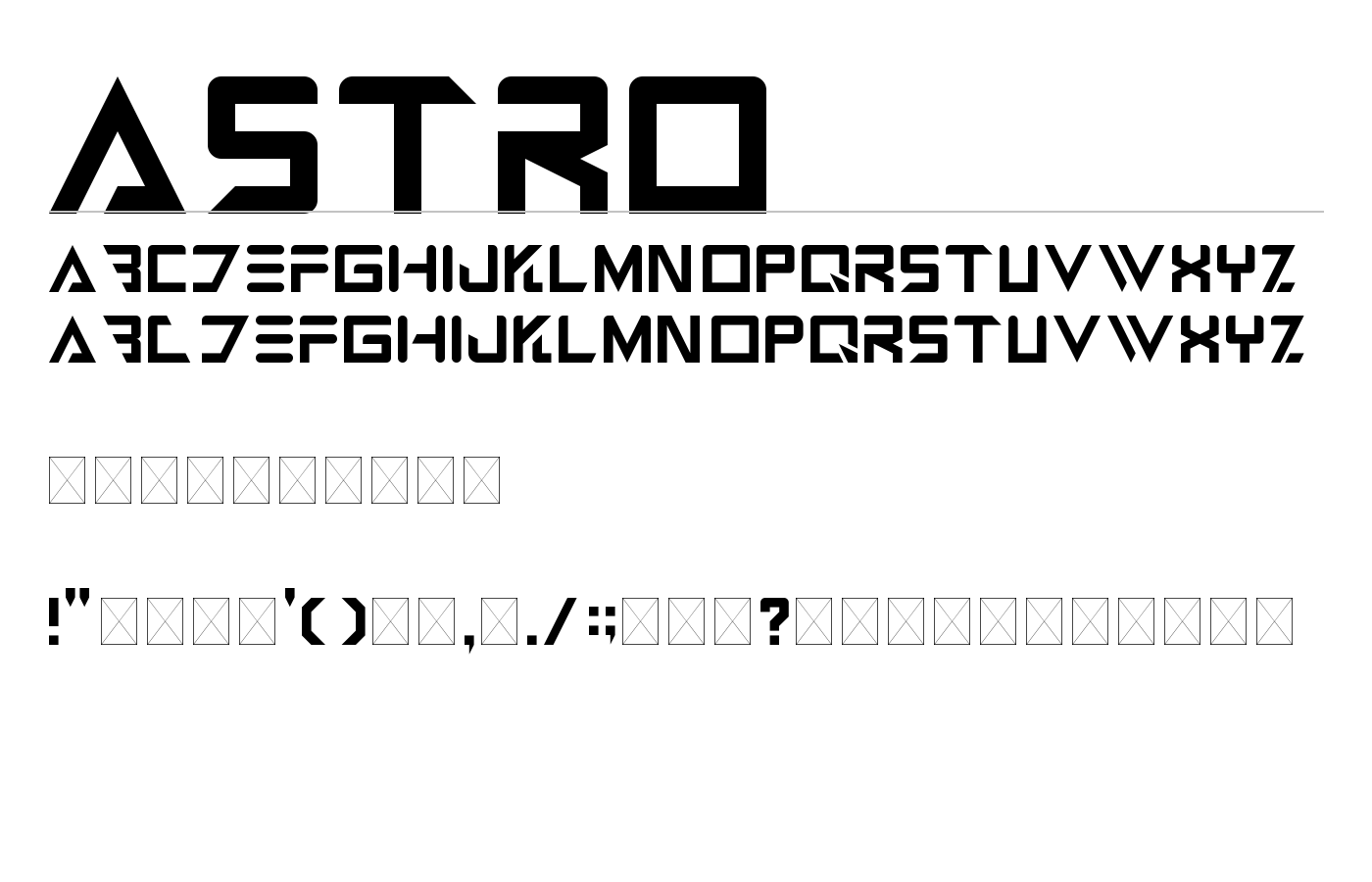 Astro Font preview