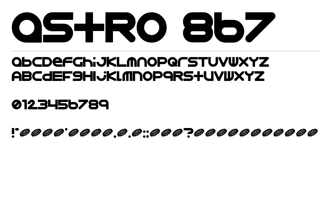 Astro 867 Font preview
