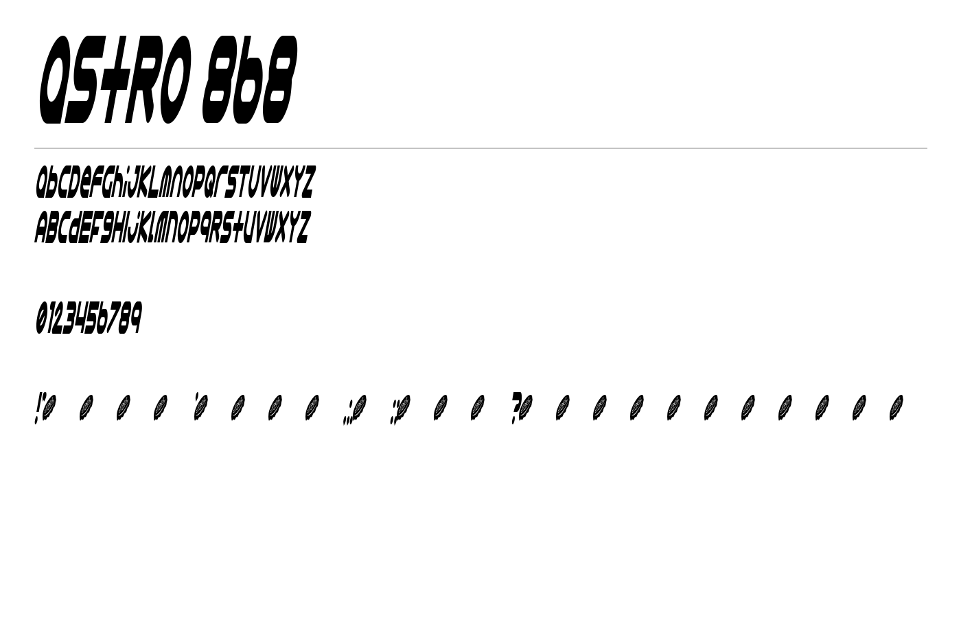Astro 868 Font preview