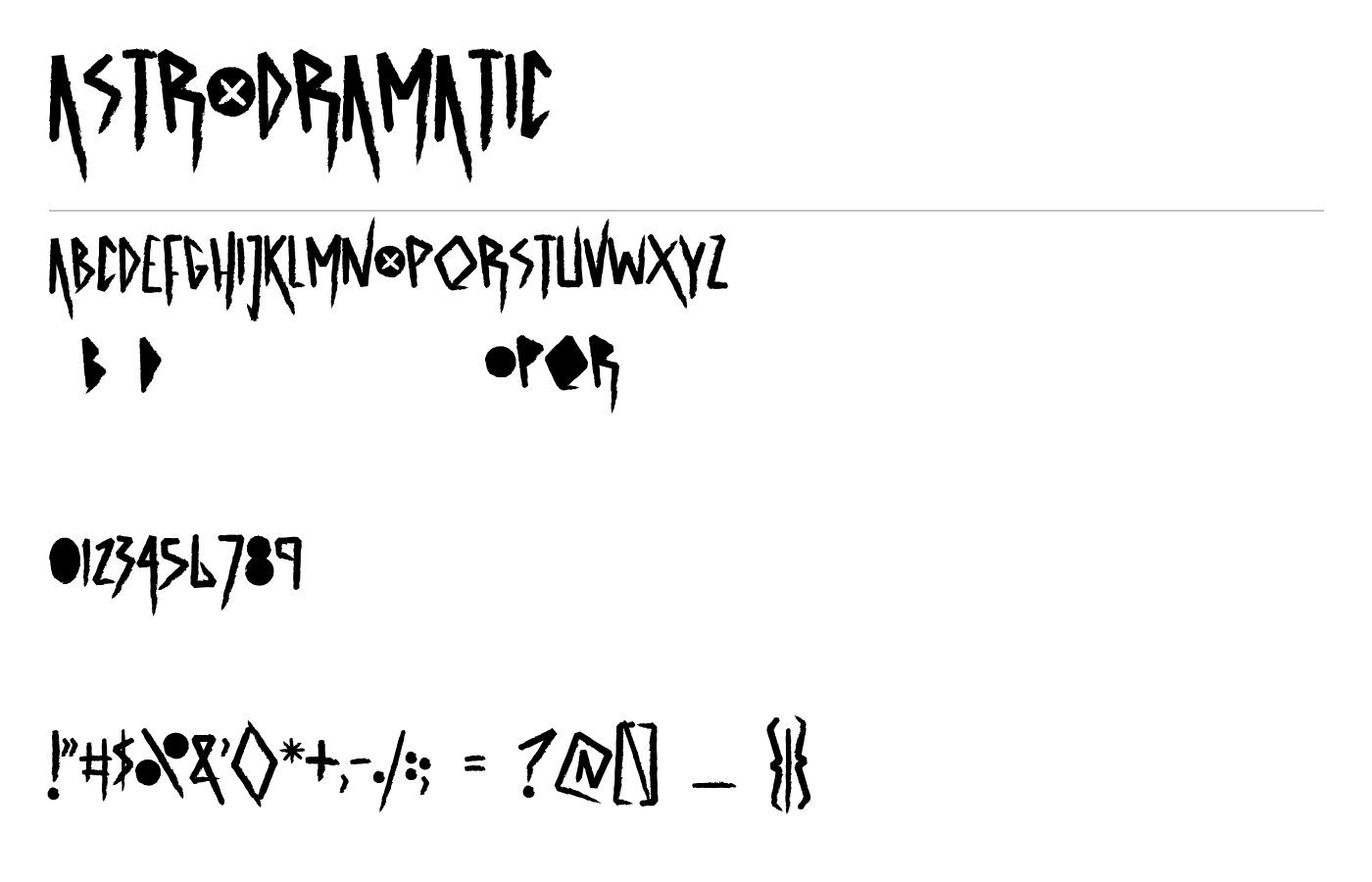 ASTRODRAMATIC Font preview