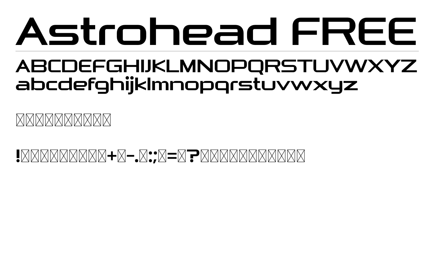 Astrohead FREE Font preview