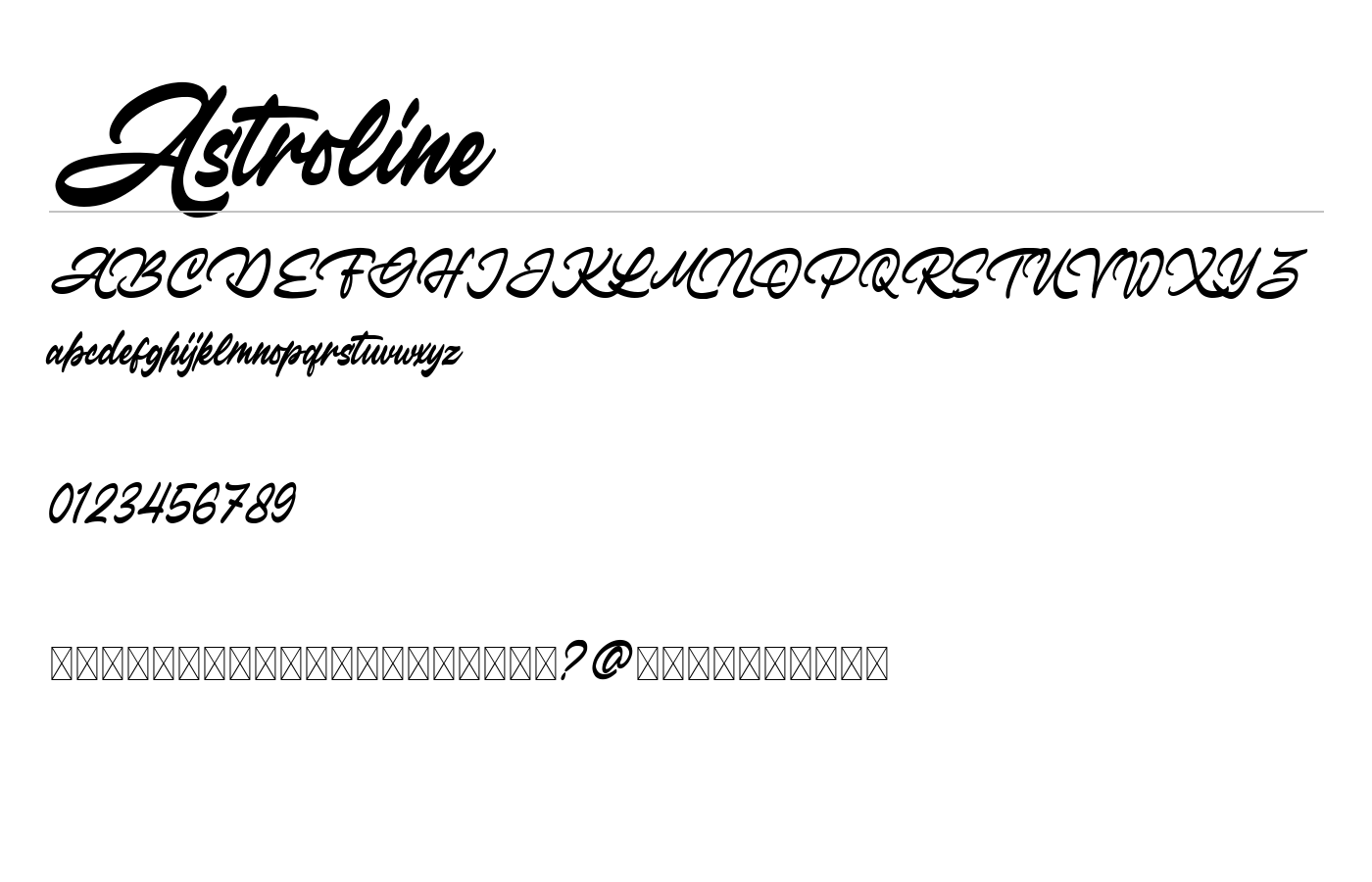 Astroline Font preview