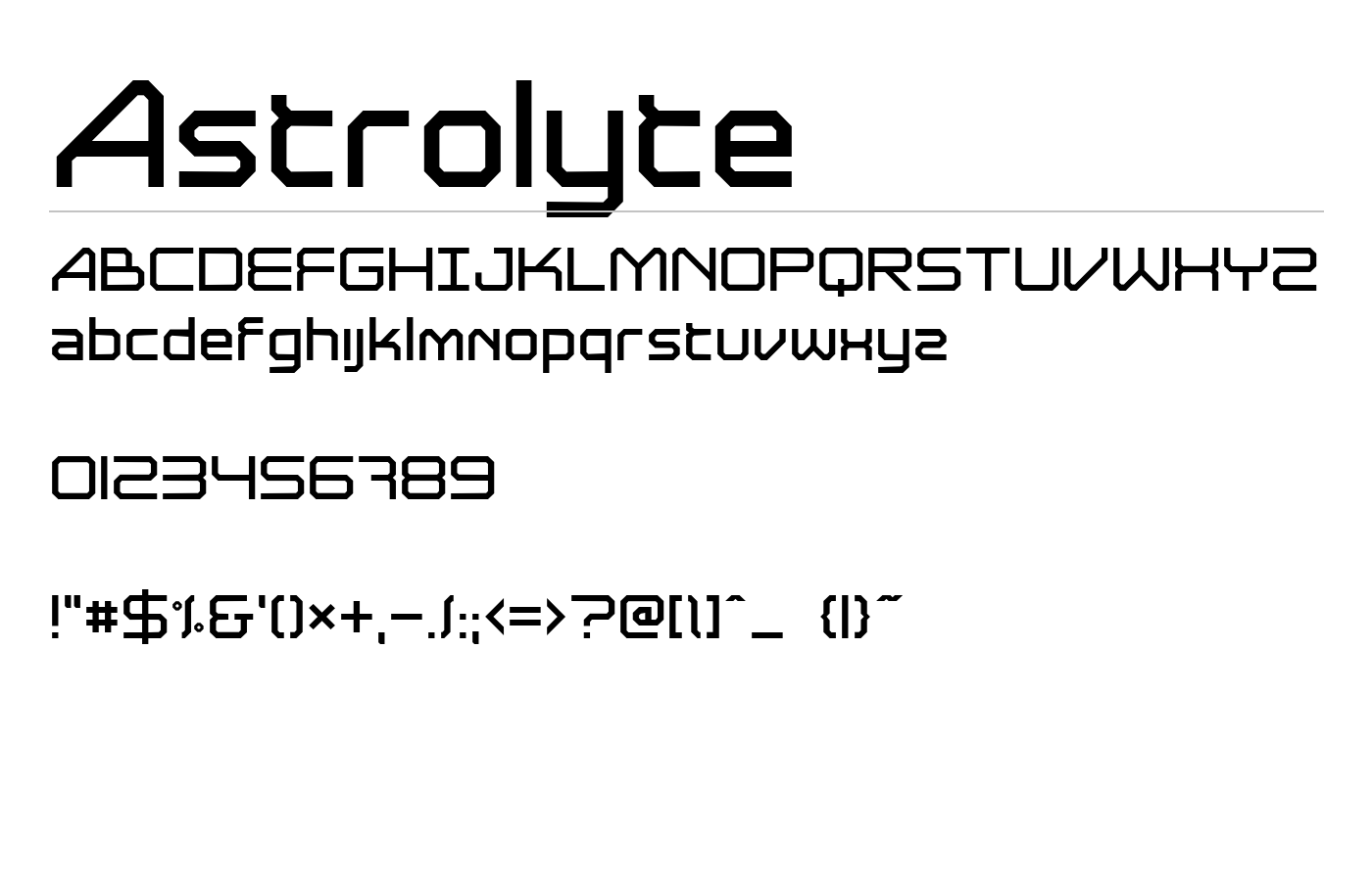 Astrolyte Font preview
