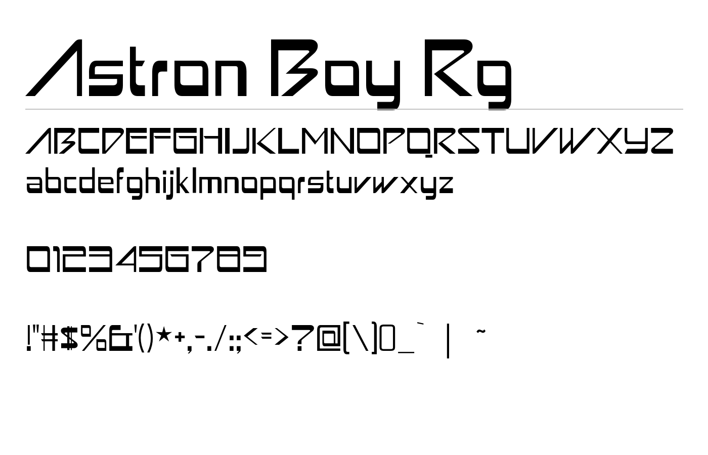 Astron Boy Font preview