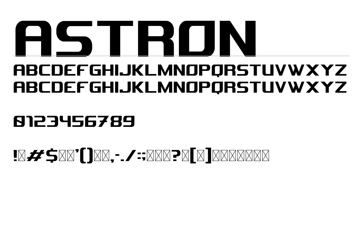 Astron Font preview